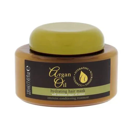 Front of Argan Oil Hydrating Hair Mask 220 ml jar on white background