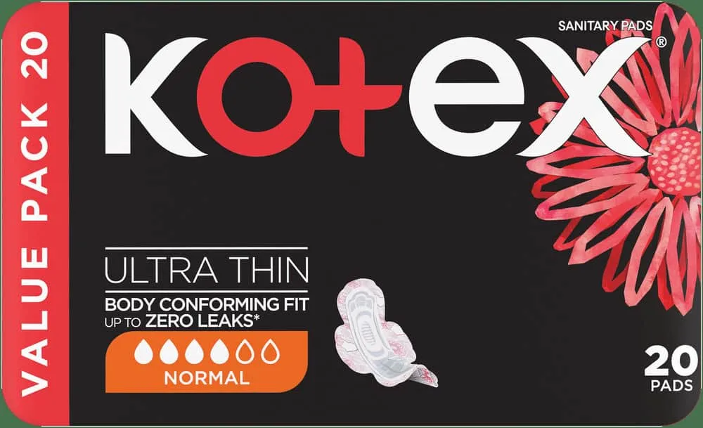 Kotex Normal Ultra Thin Sanitary Pads with Wings 20pk