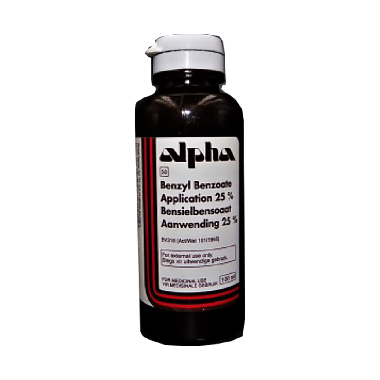 Front of Alpha Benzyl Benzoate Application 25% 100ml bottle