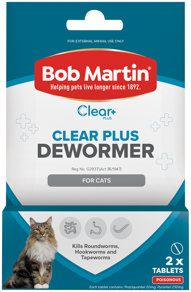 Bob Martin Clear Plus Dewormer Tablet for Cats 2pk