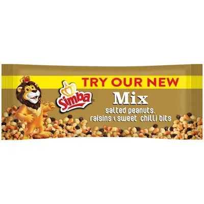 Front of Simba Mix Salted Peanuts, Raisins & Sweet Chilli Bits 50g pack