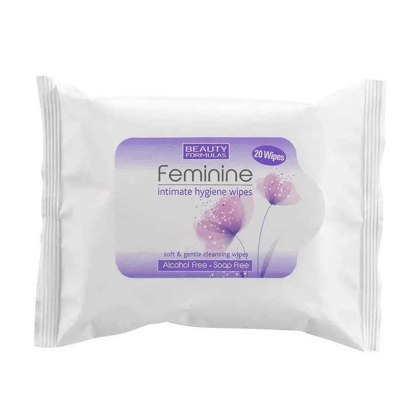Front of Beauty Formulas Feminine Intimate Hygiene Wipes, pack of 20