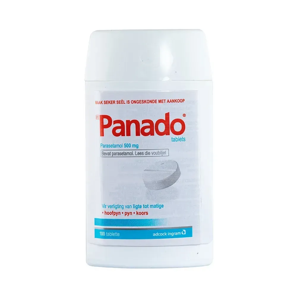 Front of Panado Tablets 500mg 100's bottle, Adcock Ingram, high resolution
