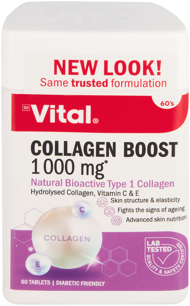 Vital 1000mg Collagen Boost Tablets 60pk