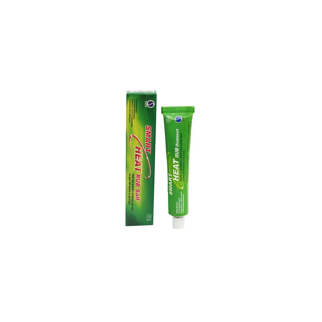 Front of Smart Pharmaceuticals Smart Heat Rub Ointment 25 g tube and box