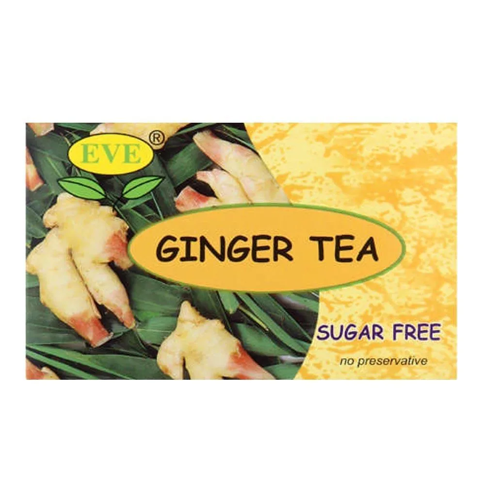 Front of Eve Ginger Tea Sugar Free box, 20 teabags