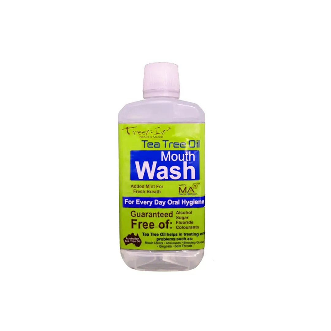 Front of Treet-It Tea Tree Oil Mouth Wash 400ml bottle