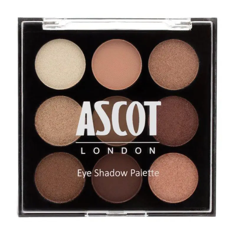 Open Ascot London Eye Shadow Palette showing nine shade pans