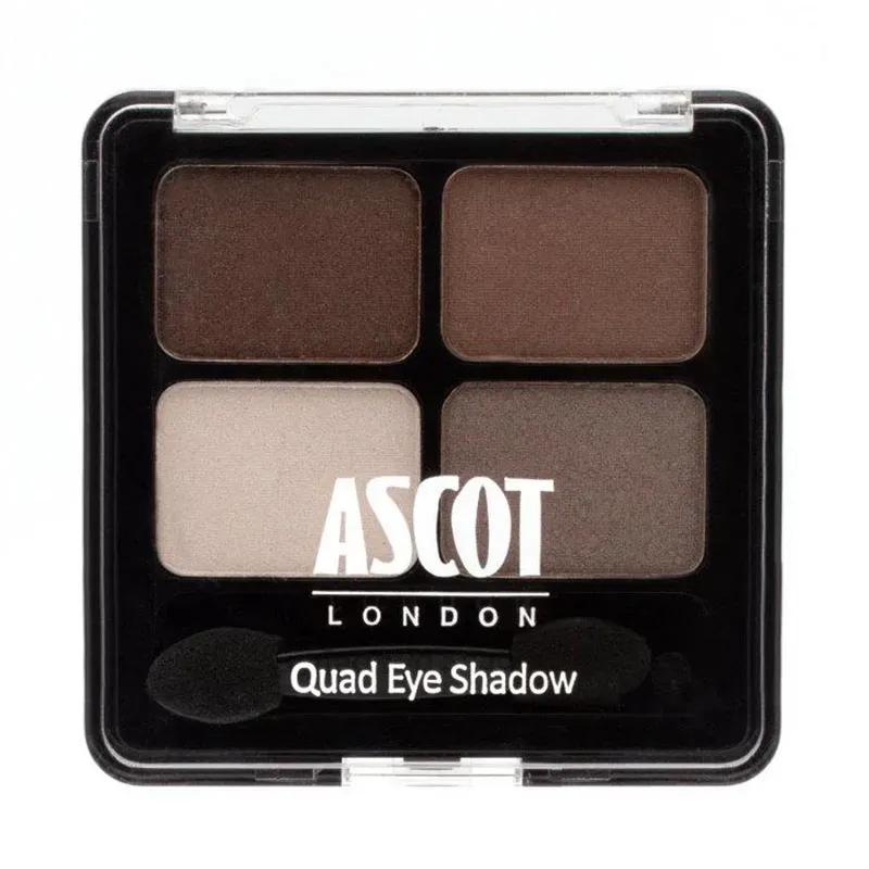 Open compact of Ascot London Quad Eye Shadow quartet with 4 shades