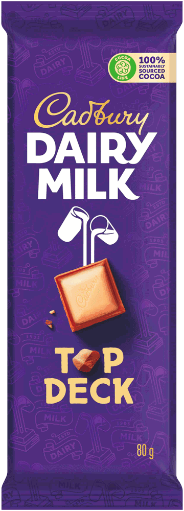 Cadbury Dairy Milk Top Deck Milk Chocolate Slab 80g