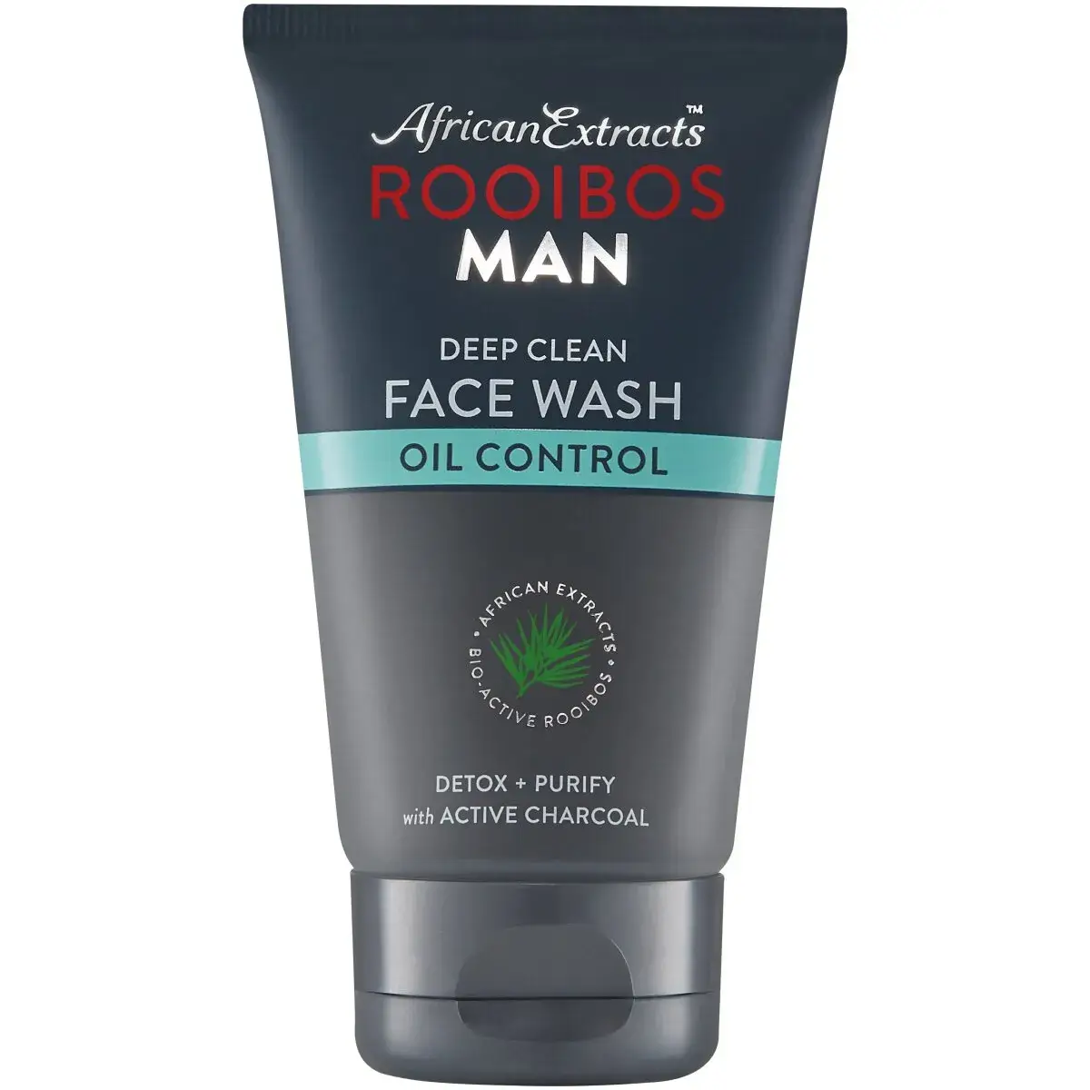 Front of African Extracts Rooibos Man Deep Clean Face Wash Oil Control 125 ml tube