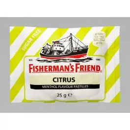 Front of Fisherman's Friend Citrus Menthol Flavour Pastilles 25 g pack