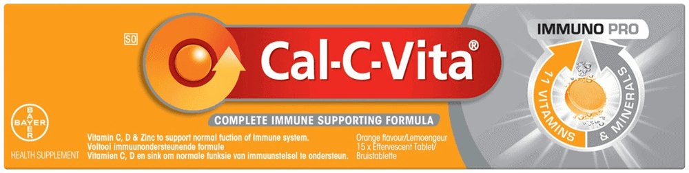 Cal-c-vita Orange Flavour Immuno Pro Effervescent Tablets 15pk