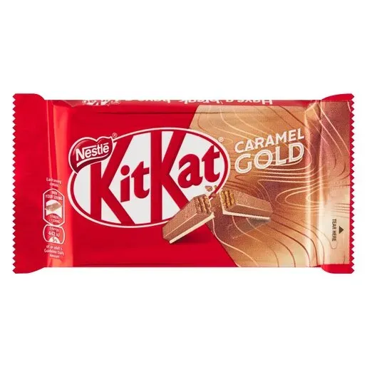 Front of Nestlé KitKat Caramel Gold 4 finger 41.5g wrapper