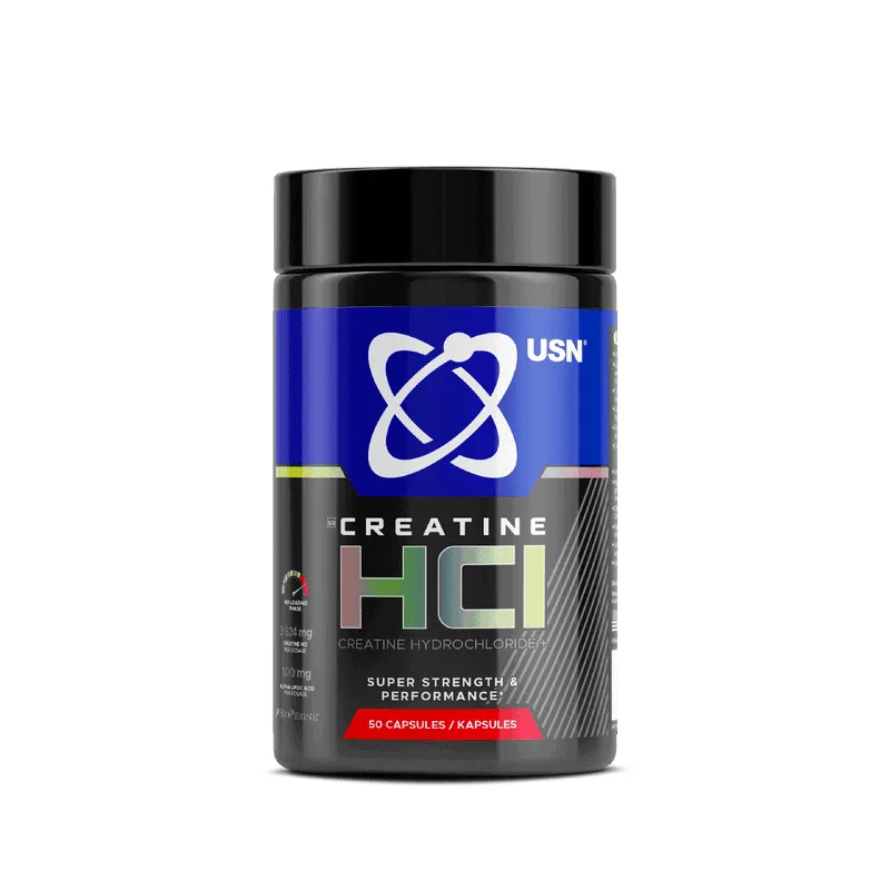 Front of USN Creatine HCI 50 capsules bottle