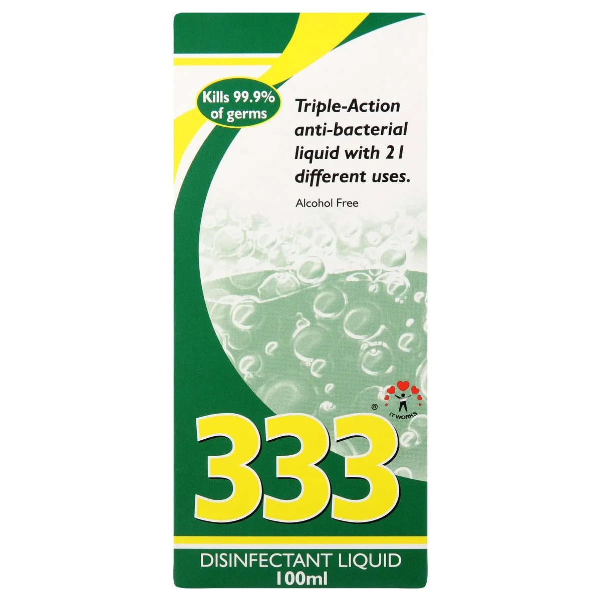 Front of 333 Disinfectant Liquid 100ml box