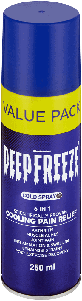 Front of Deep Freeze Cold Spray 6 in 1 Value Pack 250 ml can