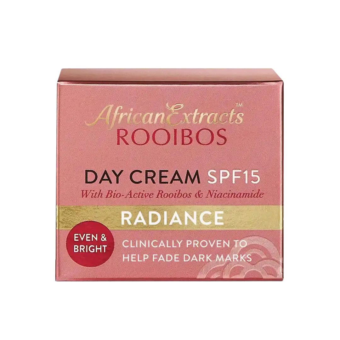 Front of African Extracts Rooibos Day Cream SPF15 50ml box