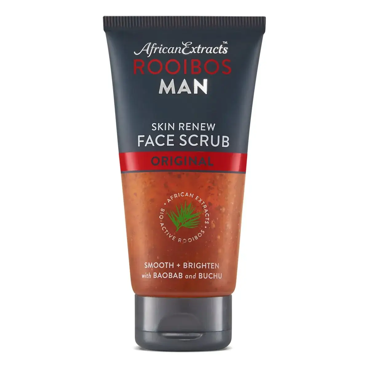 Front of African Extracts Rooibos Man Skin Renew Face Scrub 75 ml tube