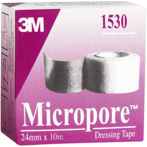 Front of 3M Micropore Dressing Tape 24mm x 10m box