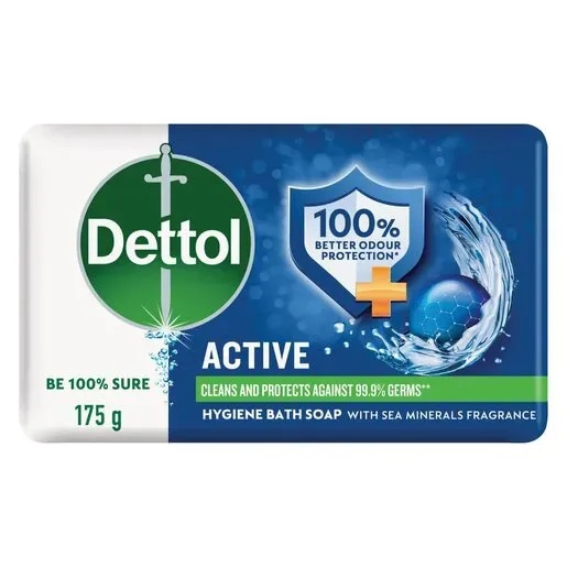 Front of Dettol Active Hygiene Bath Soap 175 g