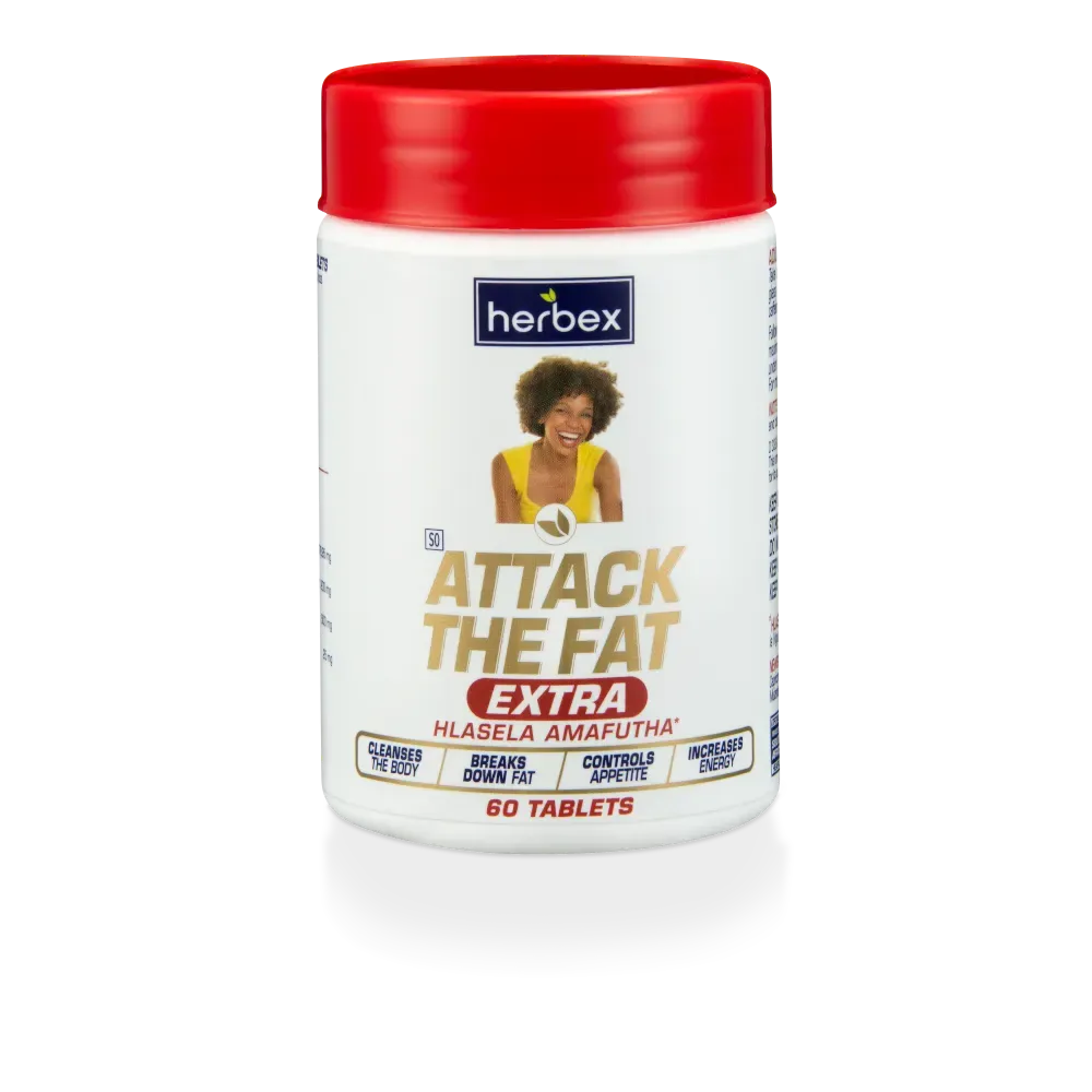 Front of Herbex Attack The Fat Extra Tablets, 60s bottle