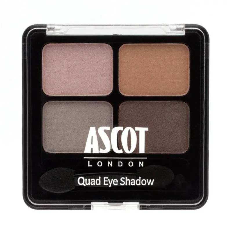 Front of Ascot London Quad Eye Shadow palette, open showing four shades