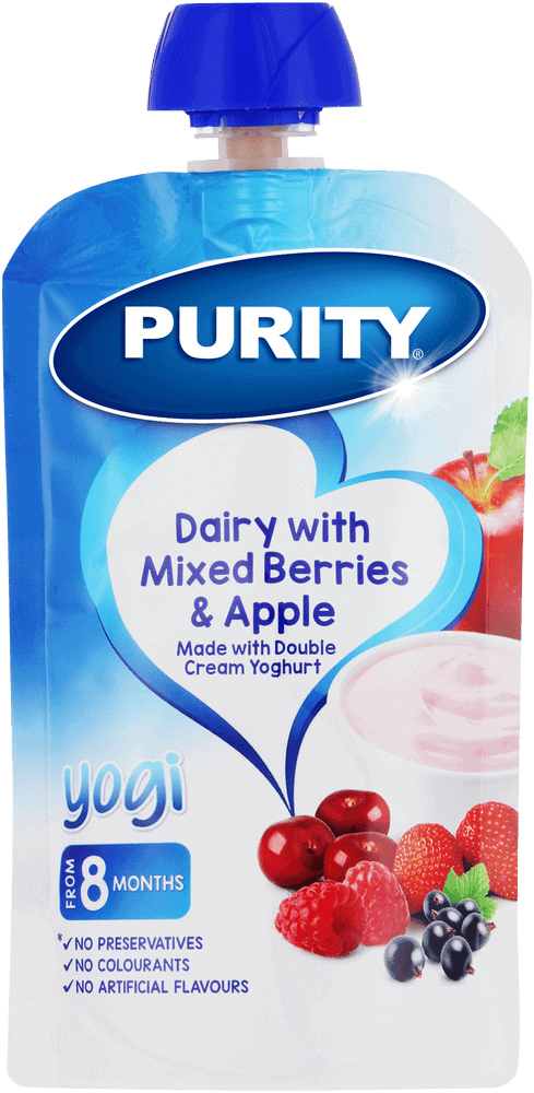 Purity From 8 Months Dairy With Mixed Berries & Apple Yogi 110ml