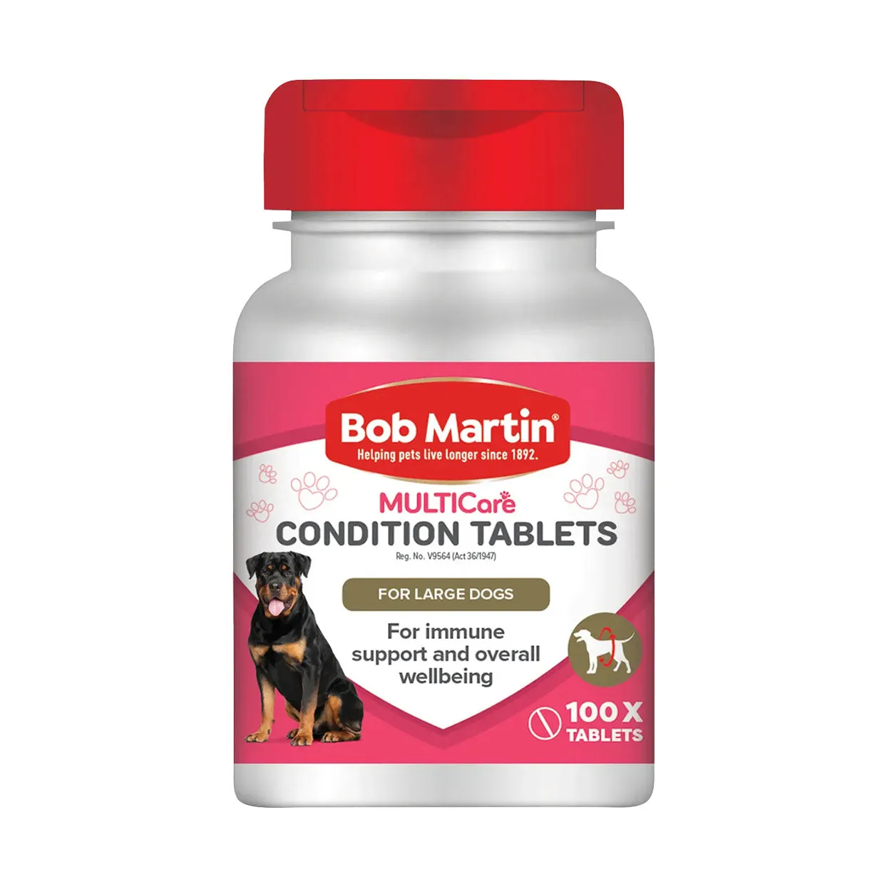 Front of Bob Martin Multicare Condition Tablets for Large Dogs, 100 tablets bottle