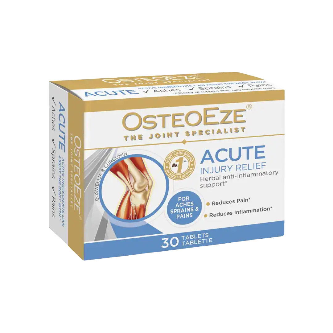 Front of OsteoEze Acute Injury Relief Tablets, 30's box