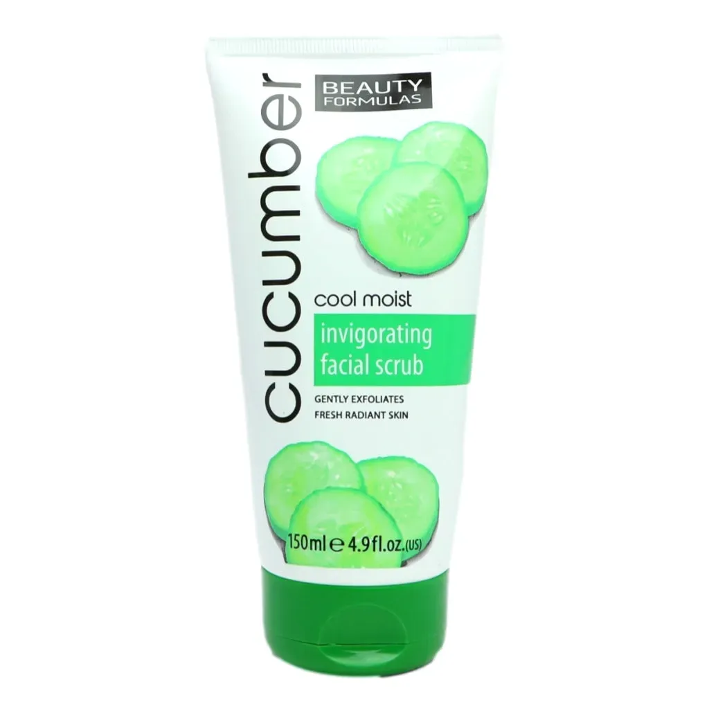 Front of Beauty Formulas Cucumber Invigorating Facial Scrub 150 ml tube