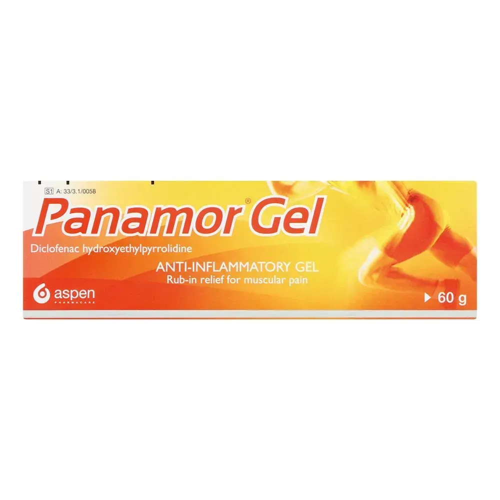 Front of Aspen Panamor Anti-Inflammatory Gel 60 g box