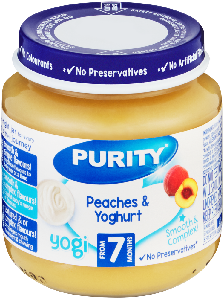 Purity From 7 Months Peaches & Yoghurt Yogi 125ml