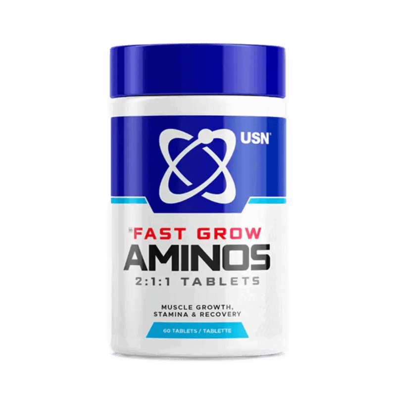 Front of USN Fast Grow Aminos 2:1:1 Tablets 60 tablets bottle