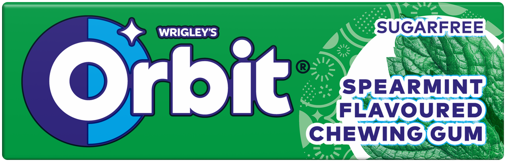 Wrigley's Orbit Spearmint Flavoured Sugarfree Chewing Gum 10pk