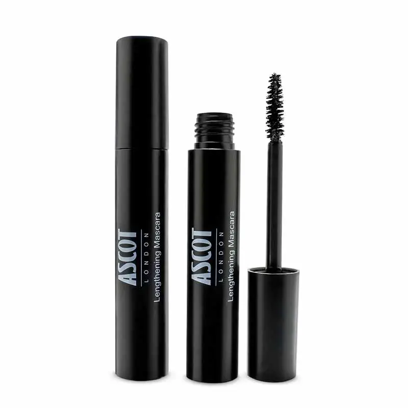 Ascot London Lengthening Mascara tube, closed and open showing brush wand