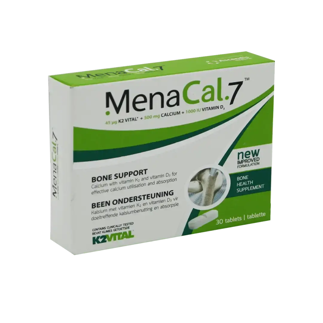 Angled view of MenaCal.7 Bone Health Supplement 30 tablets box