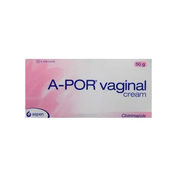 Front of Aspen A-POR Vaginal Cream 50 g box