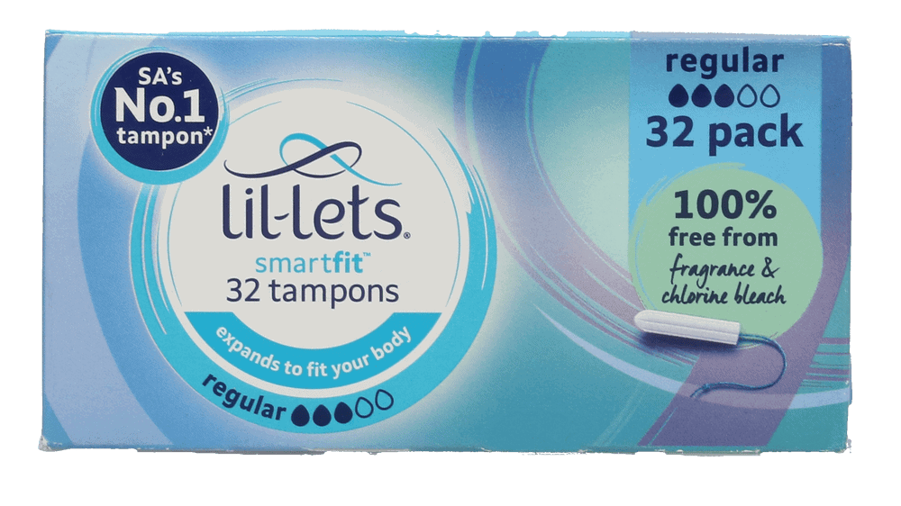 Front of Lil-lets Smartfit Regular Tampons 32 pack