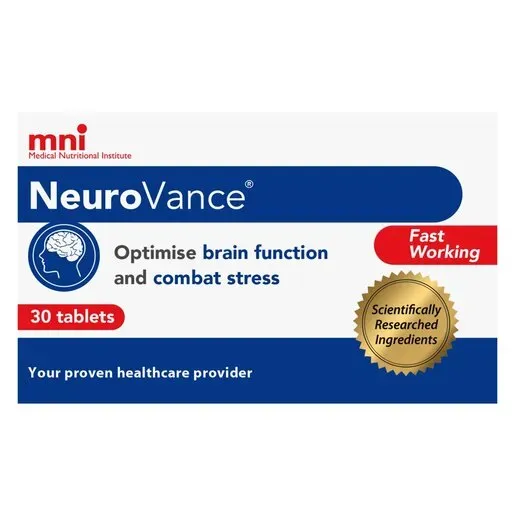 Front of MNI NeuroVance brain function support, 30 tablets box