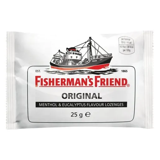 Front of Fisherman's Friend Original Menthol & Eucalyptus Flavour Lozenges 25 g pack