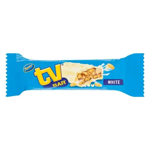Front of Beacon TV Bar White Chocolate 47g wrapper