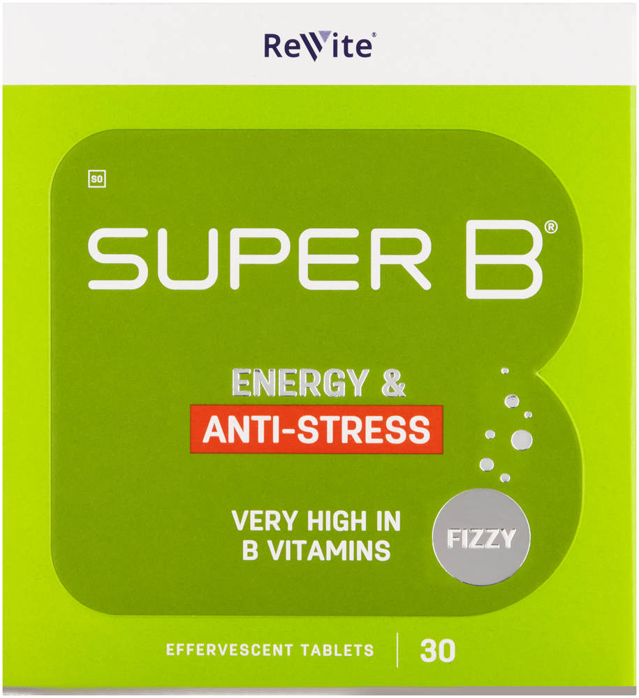 Revite Super B Energy & Anti-Stress Effervescent Tablets 30pk