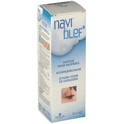 Front of Naviblef Daily Care eyelid foam box 50 ml