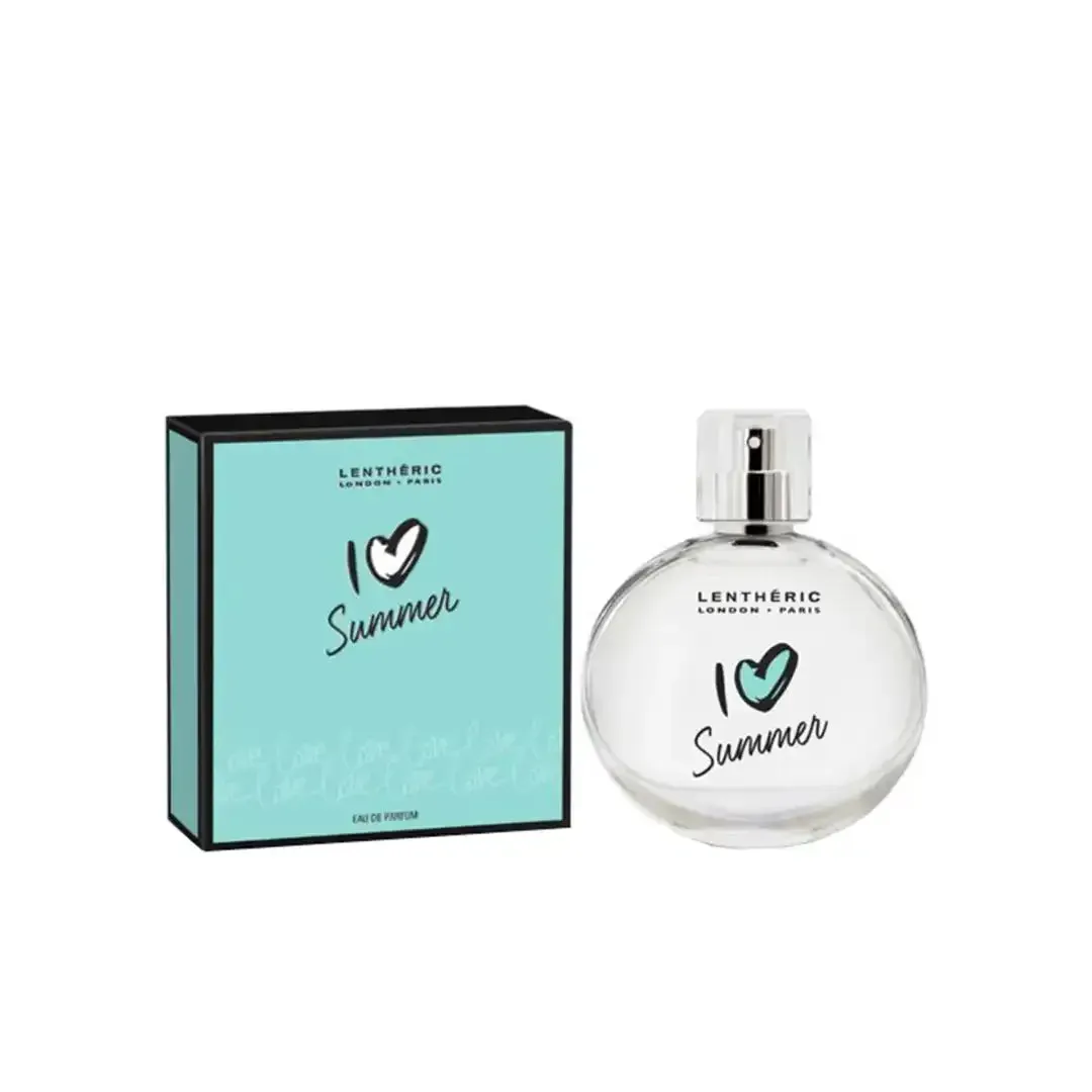 Front view of Lenthéric I Love Summer Eau de Parfum 50ml bottle with box