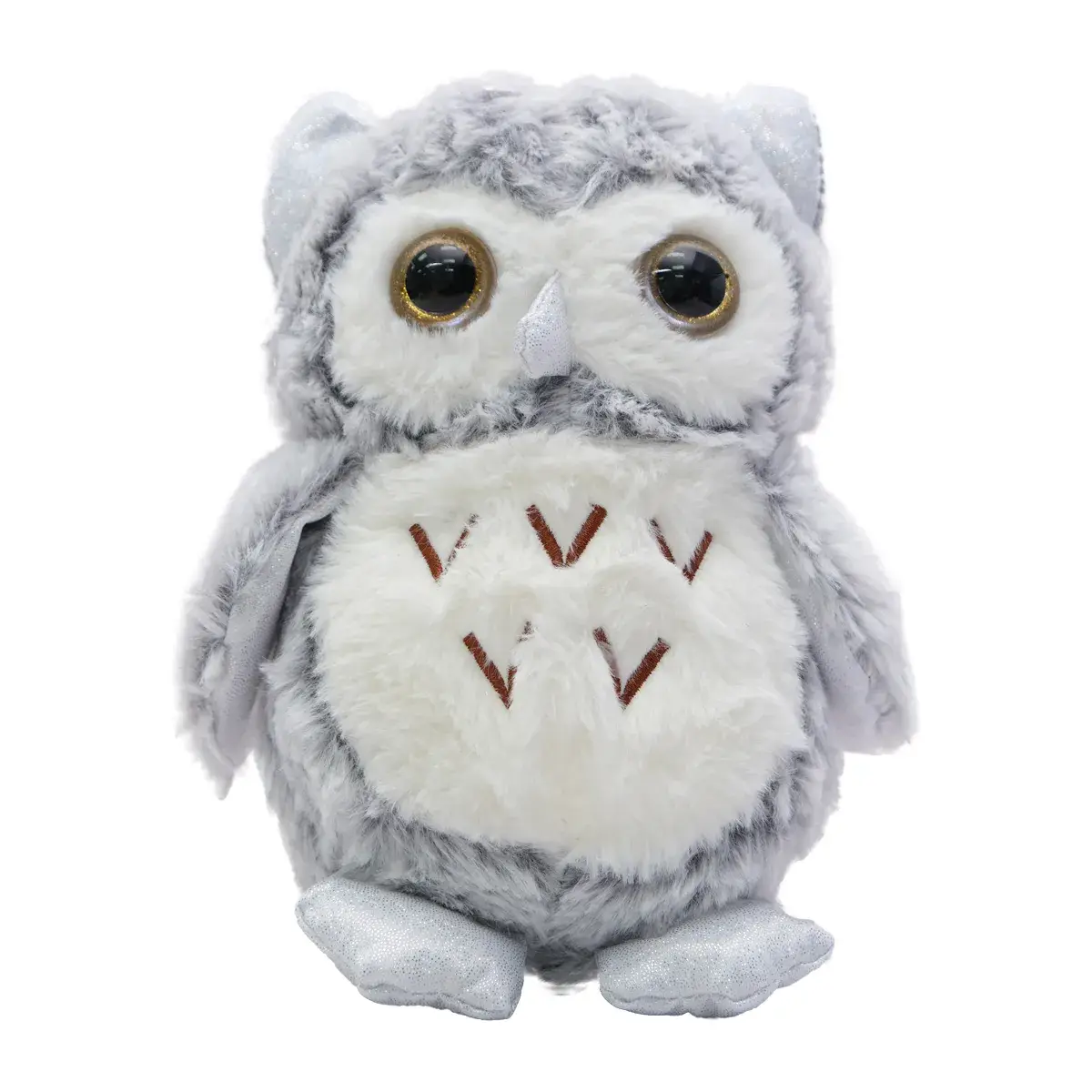 Jenam Plush Owl soft toy, grey and white