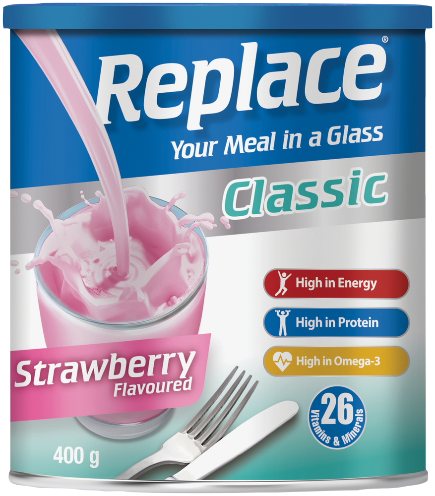 Replace Classic Strawberry Flavoured Meal Replacement Drink 400g