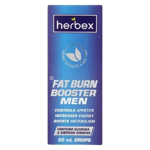 Front of Herbex Fat Burn Booster Men 50 ml drops box